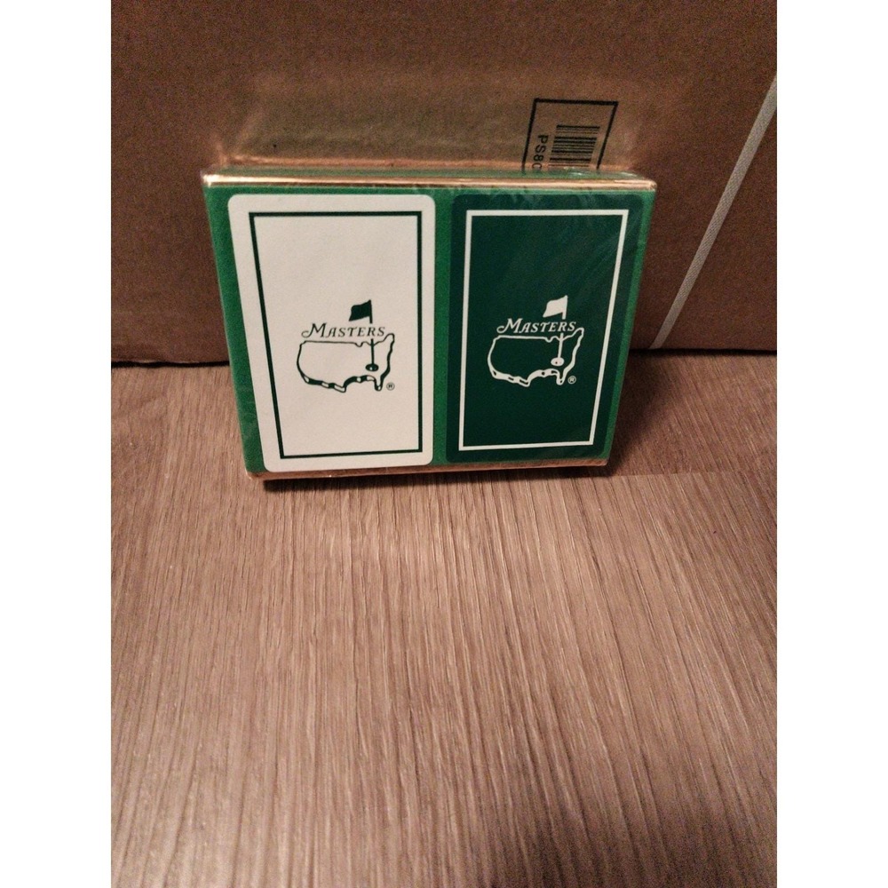 Brand New Sealed  2 decks of Green & White Masters Golf Playing Cards